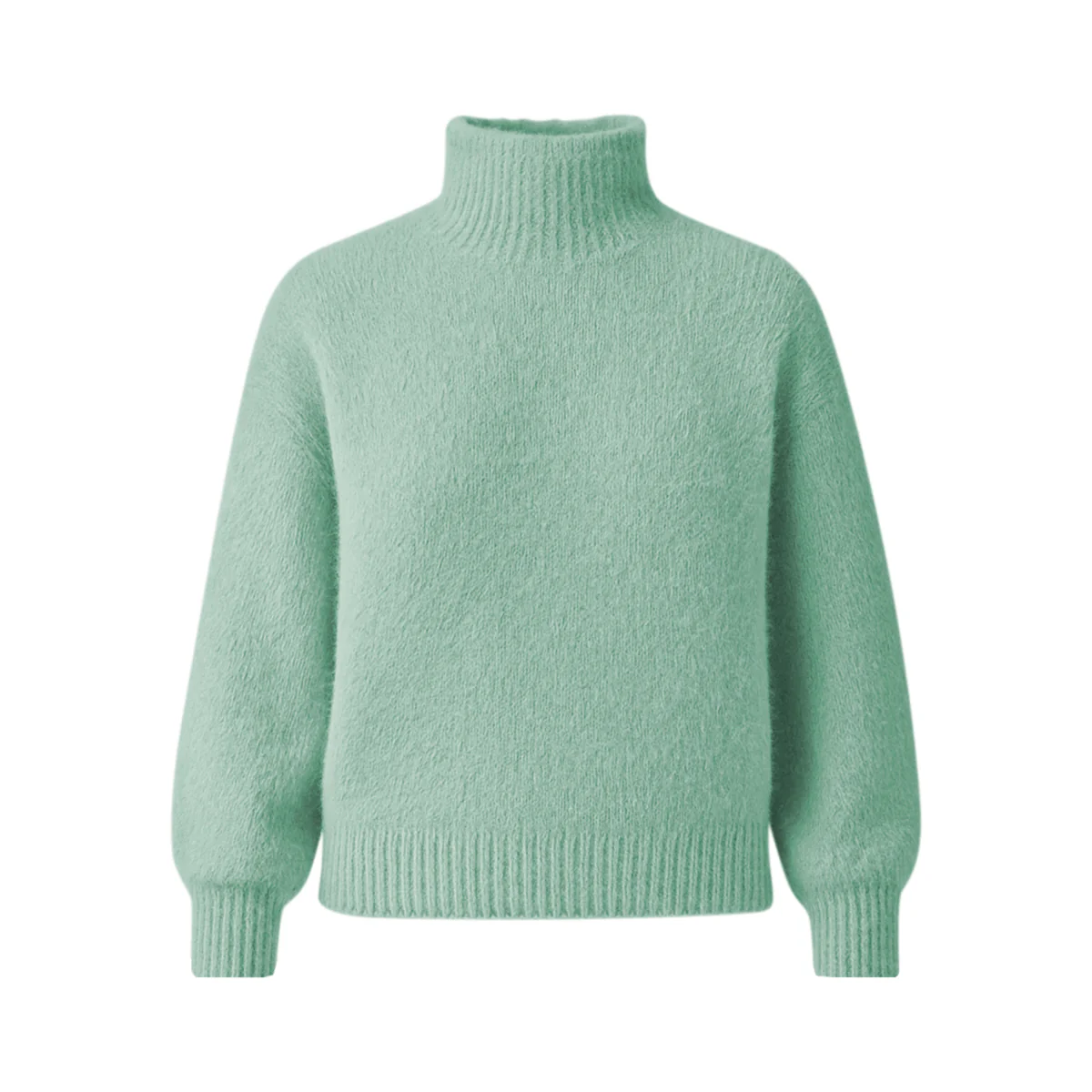 Womens Soft Fuzzy High Neck Pullover Sweater - Image 13