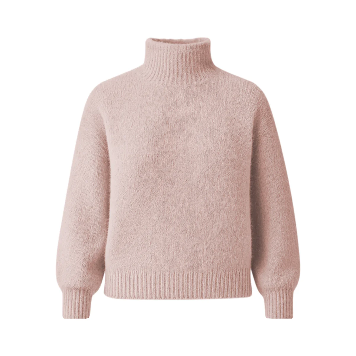 Womens Soft Fuzzy High Neck Pullover Sweater - Image 14