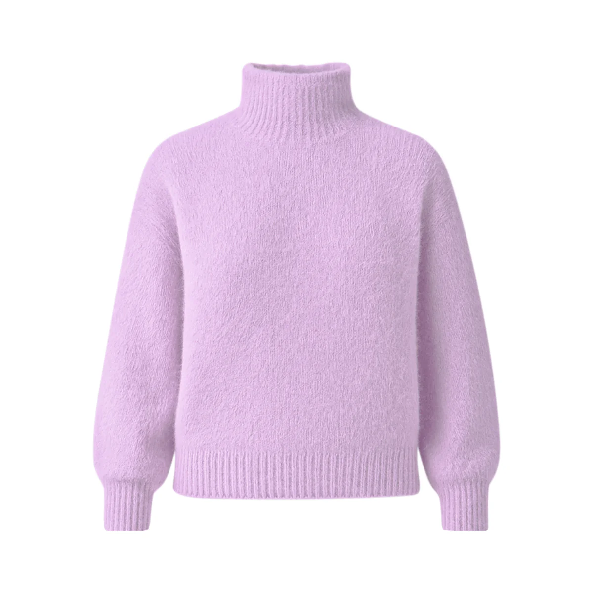 Womens Soft Fuzzy High Neck Pullover Sweater - Image 15
