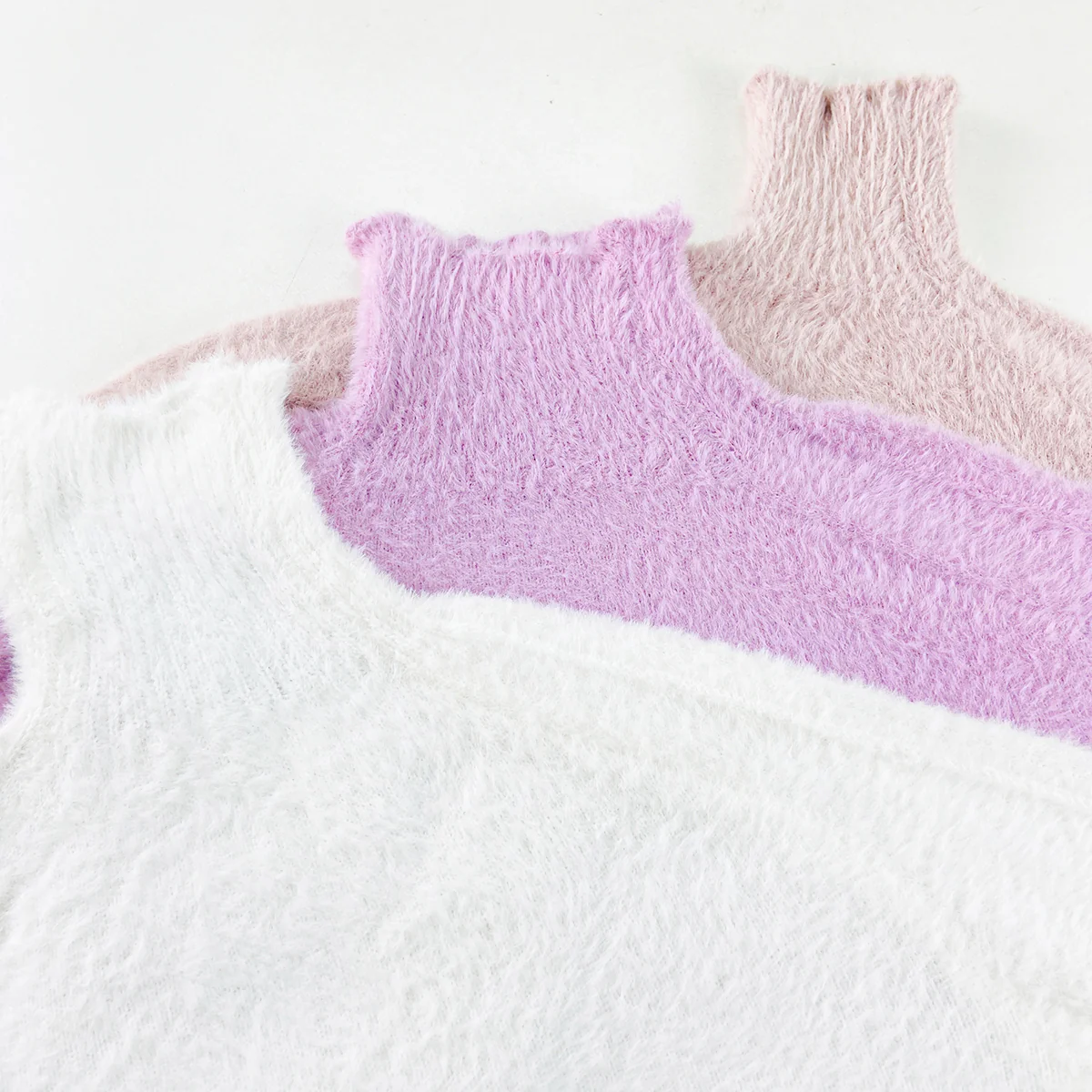 Womens Soft Fuzzy High Neck Pullover Sweater - Image 9