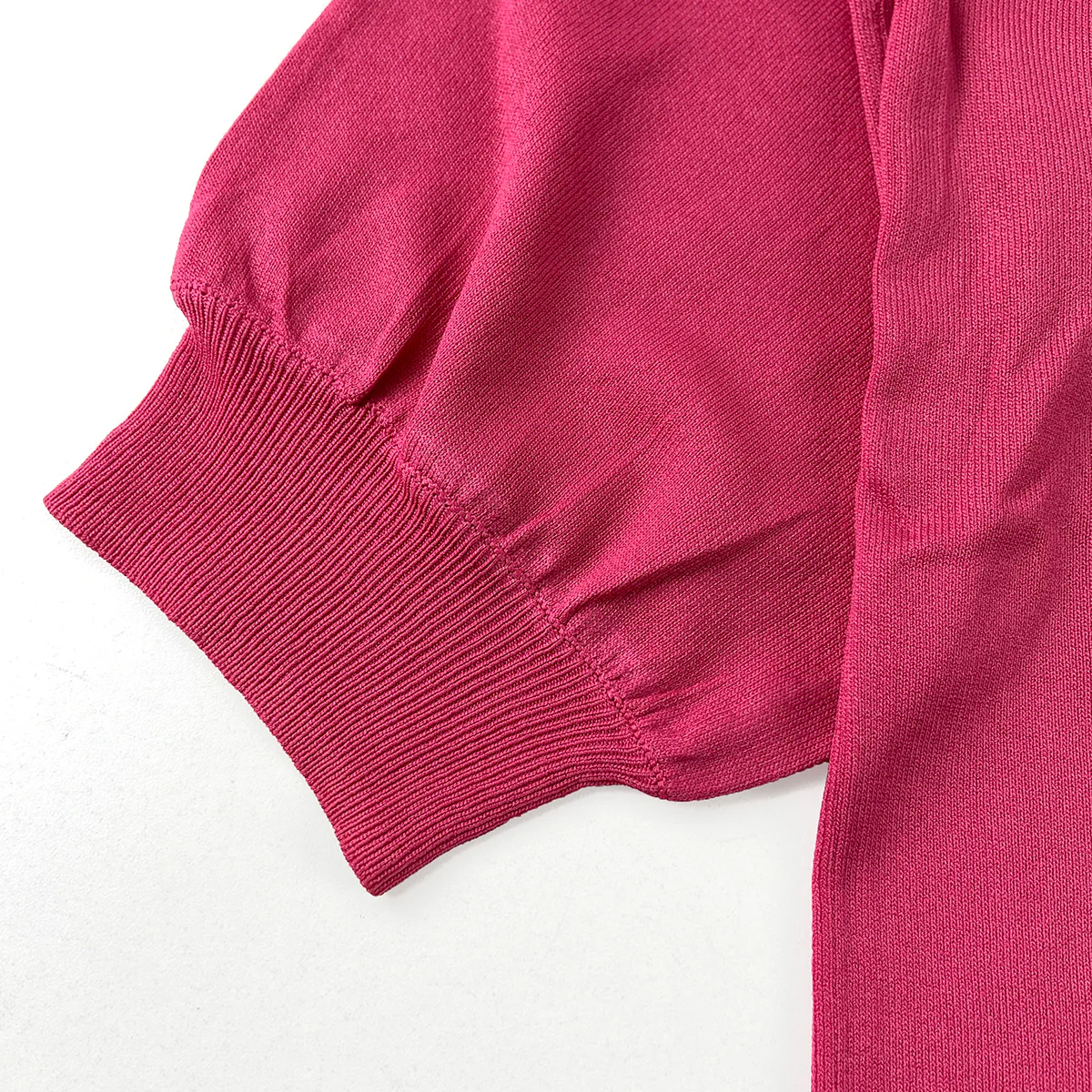 Womens Soft Knit Puff Short Sleeve Ribbed Pullover Top - Image 6