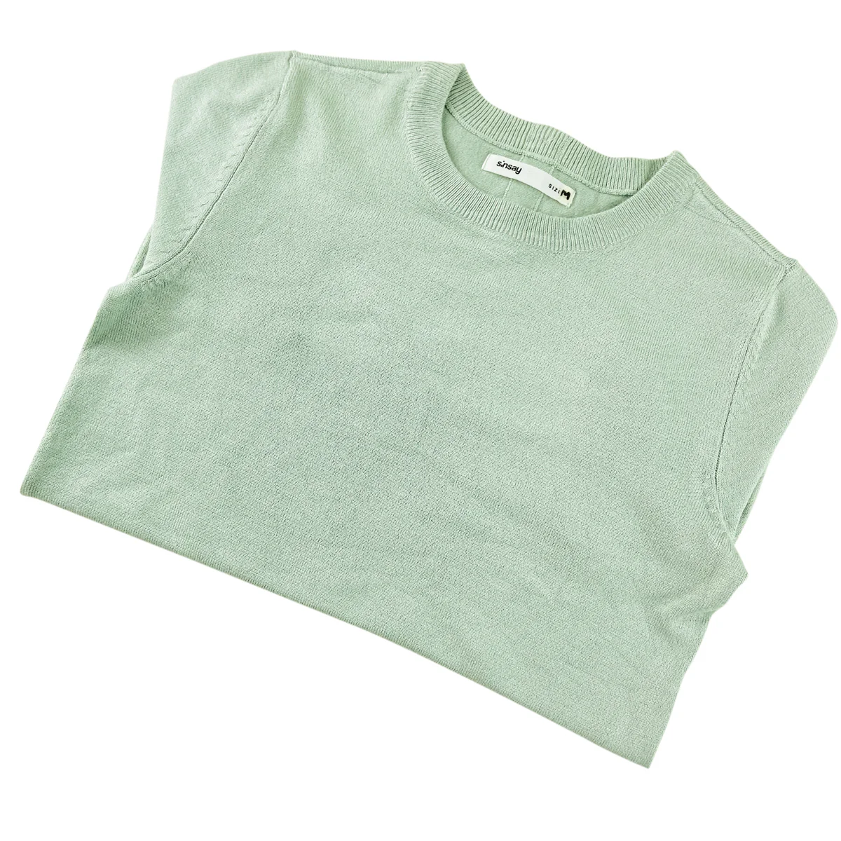 Womens Soft Knit Short Sleeve Minimalist Sweater - Image 2