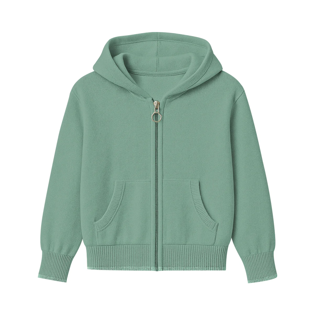 Baby & Teen Girls Soft Knit Zip-Up Ribbed Hoodie With Pockets - Image 13