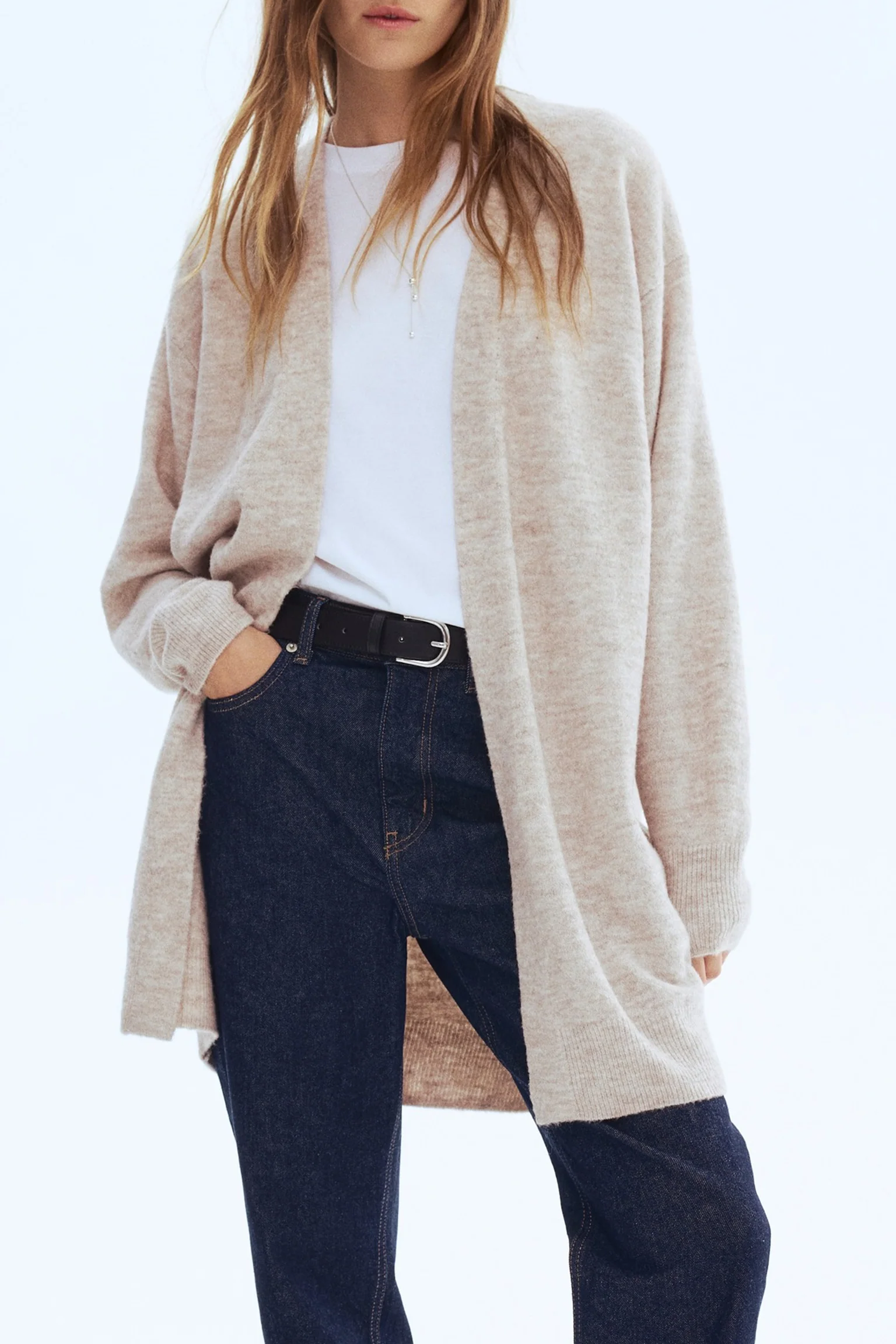 Womens Soft Wool Blend Long Knit Cardigan - Image 5