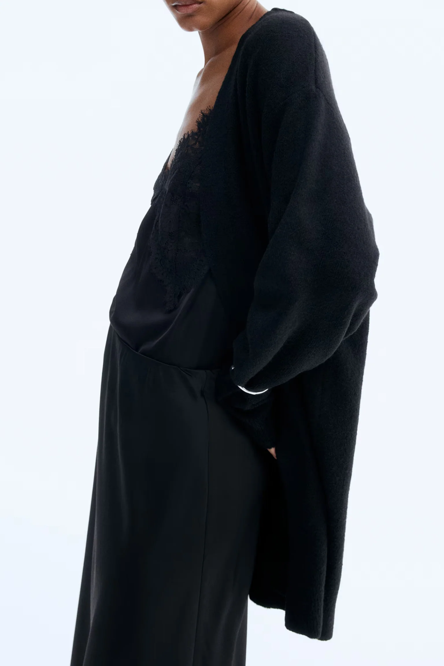 Womens Soft Wool Blend Long Knit Cardigan - Image 9