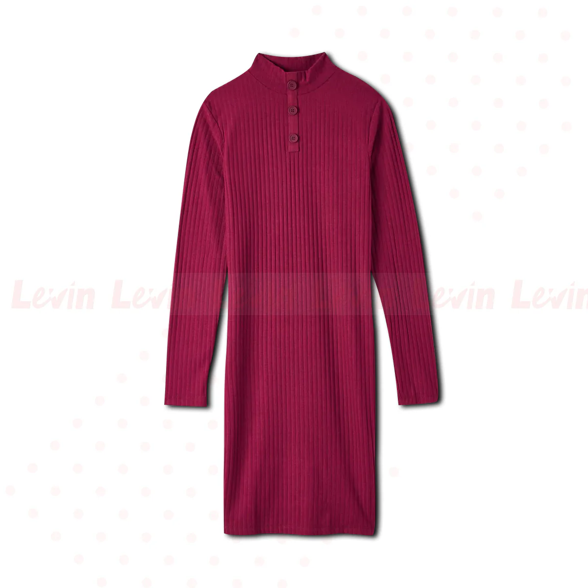 Women's Solid Color Ribbed Slim Fit Crew Neck Mini length Bodydress - Image 3