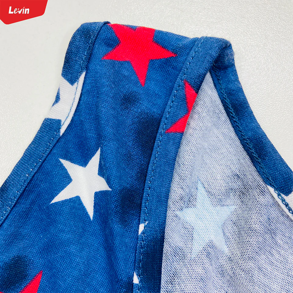 Womens Tie Dye Star Print Cotton Tank Top - Image 11