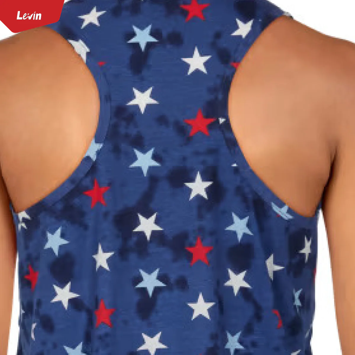 Womens Tie Dye Star Print Cotton Tank Top - Image 3