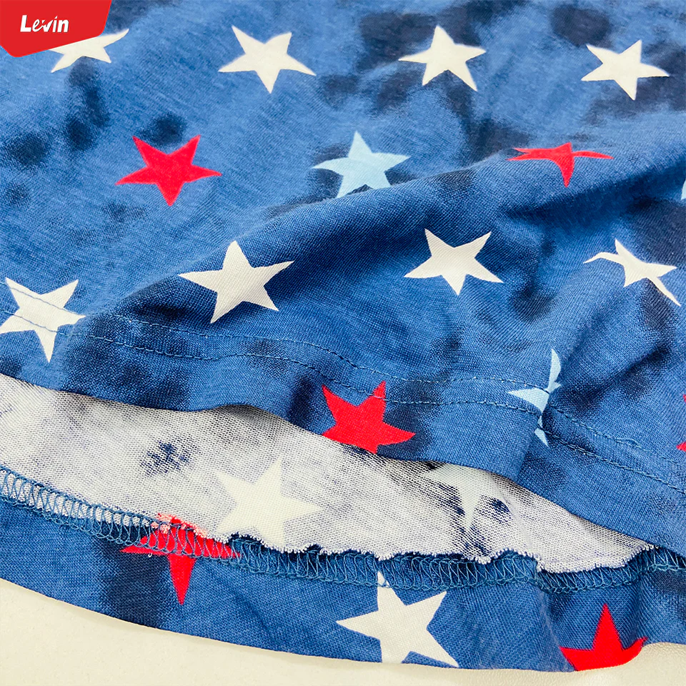 Womens Tie Dye Star Print Cotton Tank Top - Image 4