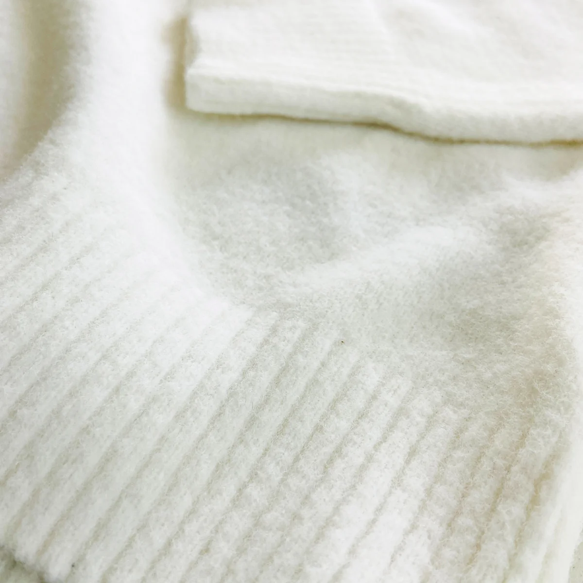 Womens V-Neck Long Sleeve Off-White Sweater - Image 9