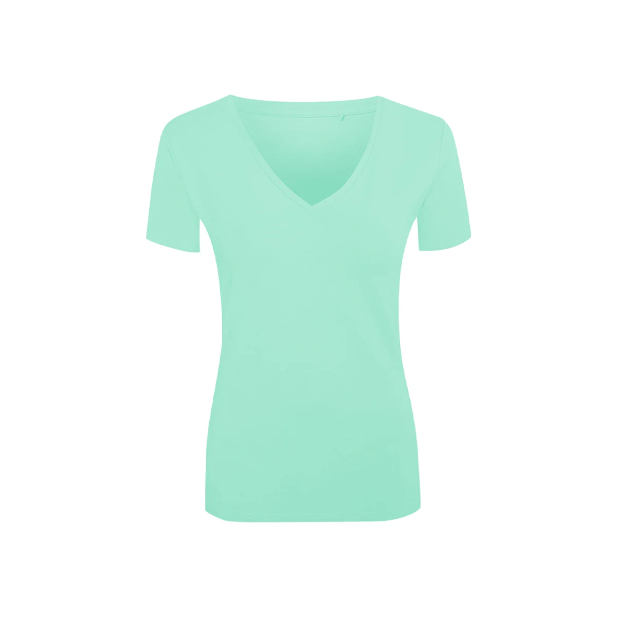Womens V-Neck Short Sleeve Cotton Jersey T-Shirt - Image 2