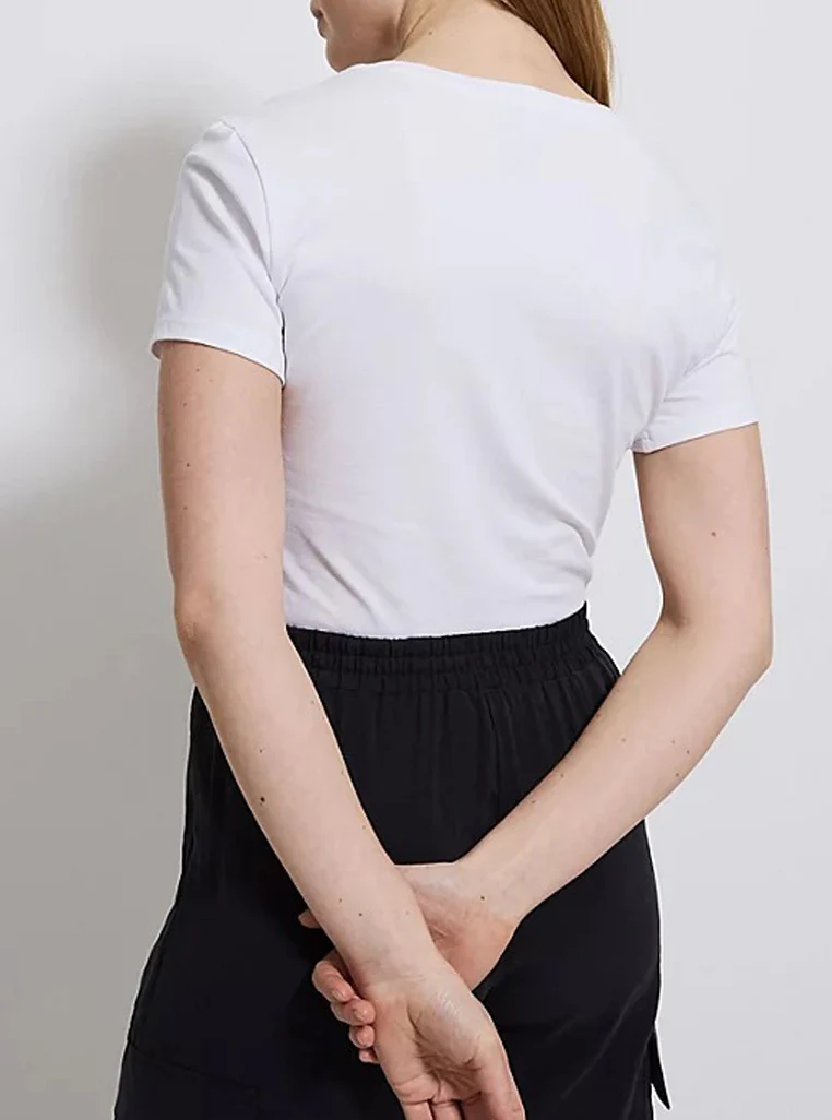 Womens V-Neck Short Sleeve Cotton Jersey T-Shirt - Image 12