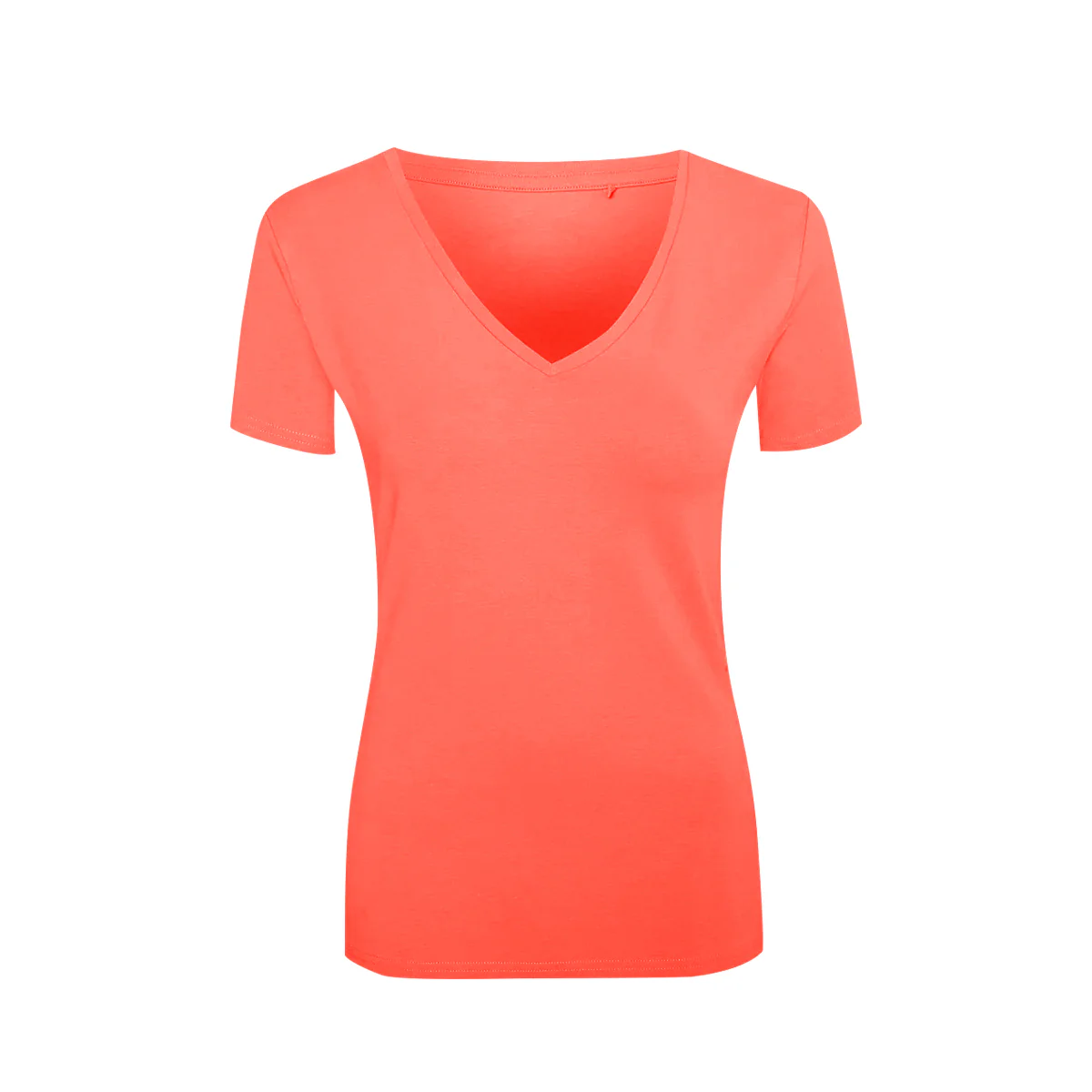 Womens V-Neck Short Sleeve Cotton Jersey T-Shirt - Image 16