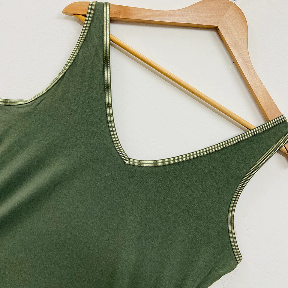 Womens V-Neck Sleeveless Cotton Vest Tank Top - Image 11
