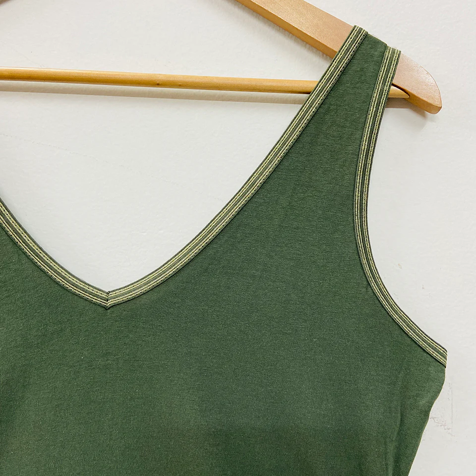 Womens V-Neck Sleeveless Cotton Vest Tank Top - Image 16