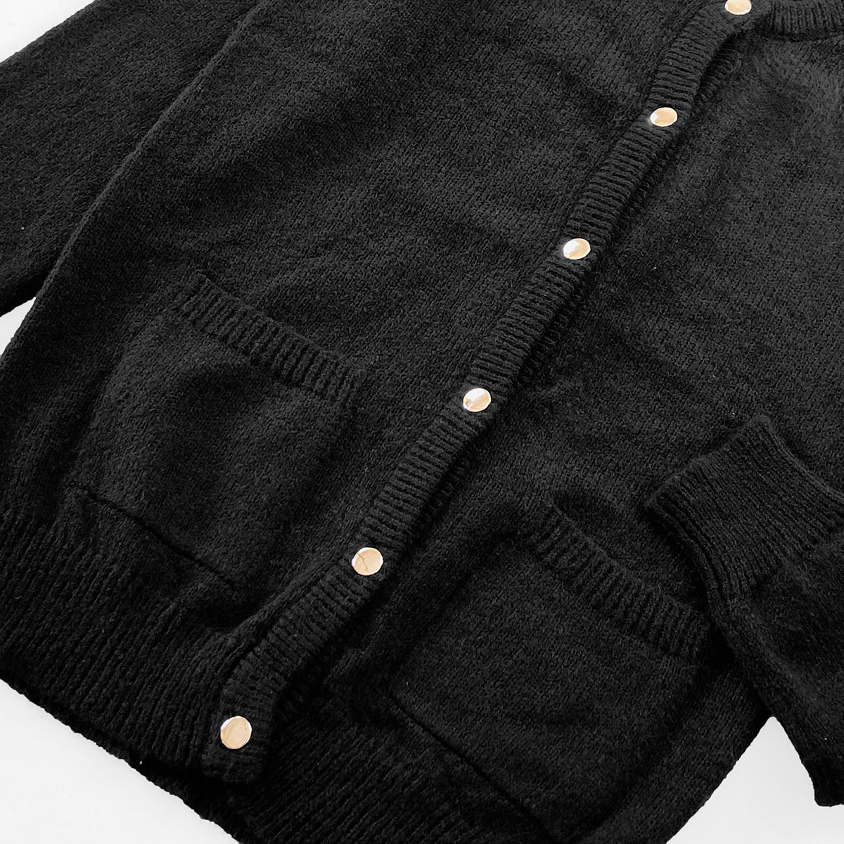 Womens Wool Blend Golden Button Knit Cardigan Sweater - Image 5